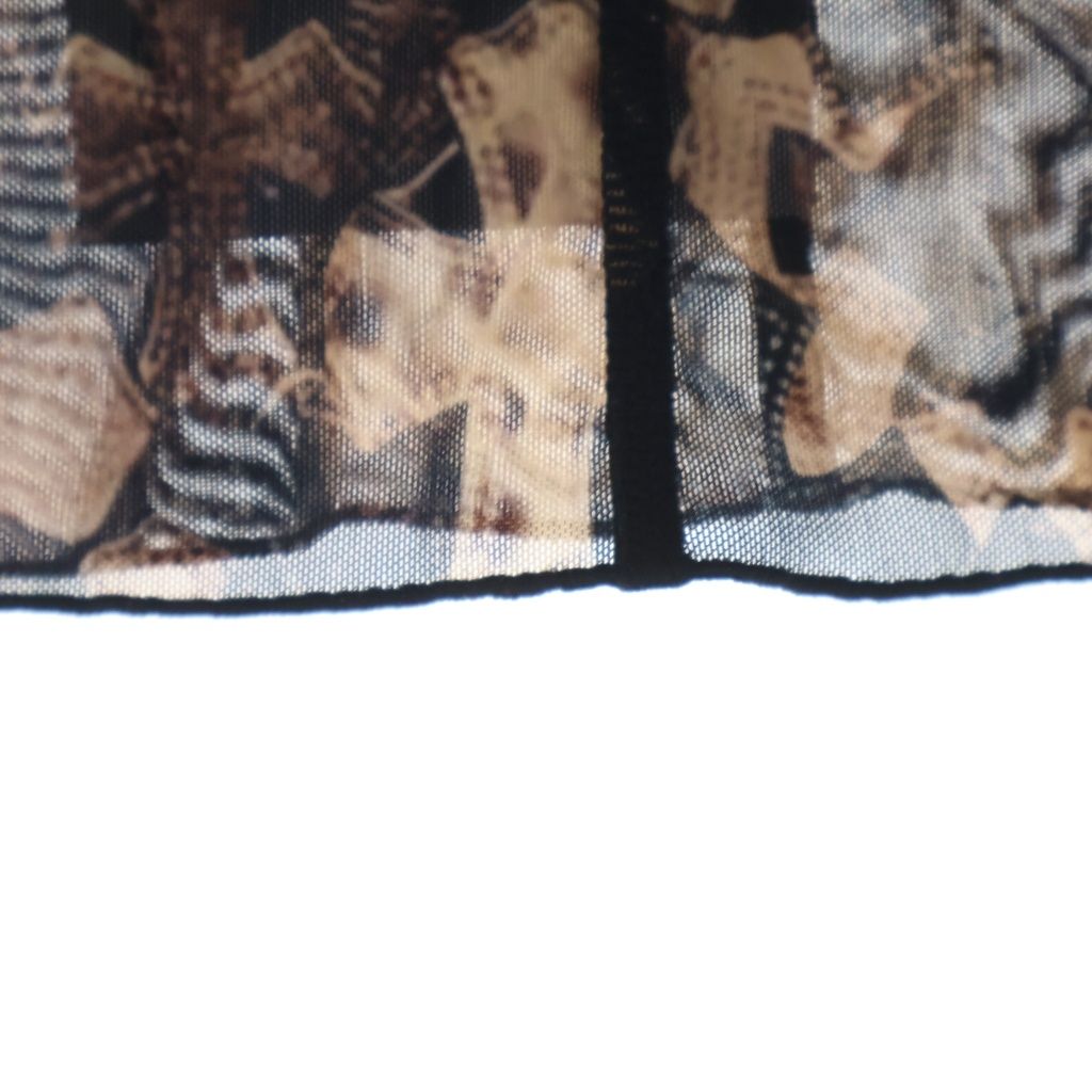 Chrome Hearts Sheer Mesh Tube Top Cross Pattern Brown — view 5