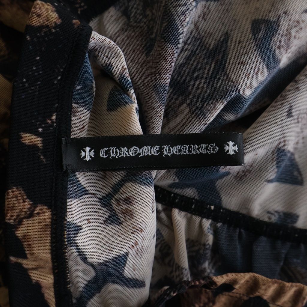 Chrome Hearts Sheer Mesh Tube Top Cross Pattern Brown — view 7