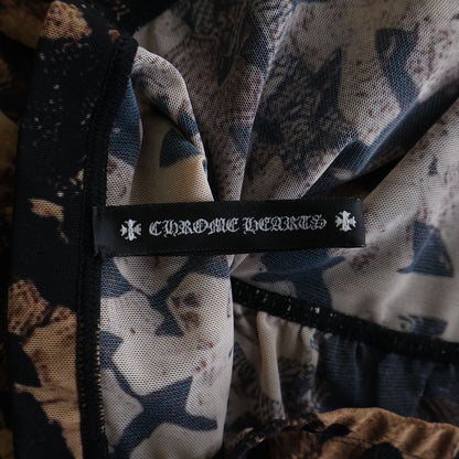 Chrome Hearts Sheer Mesh Tube Top Cross Pattern Brown — view 7