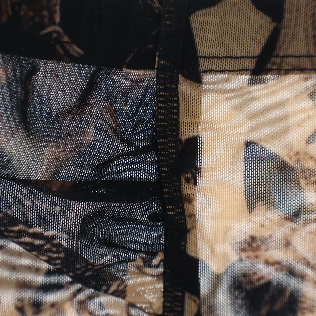Chrome Hearts Sheer Mesh Tube Top Cross Pattern Brown — view 6