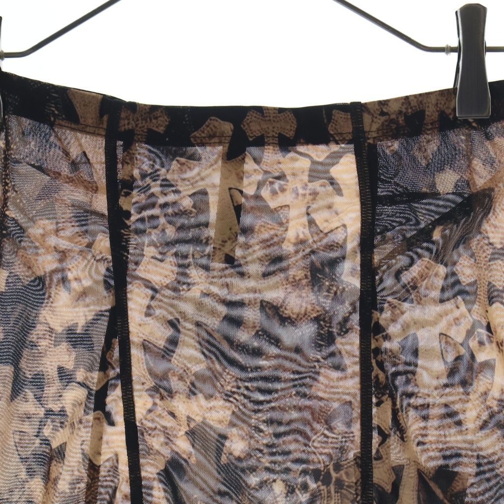 Chrome Hearts Sheer Mesh Tube Top Cross Pattern Brown — view 4