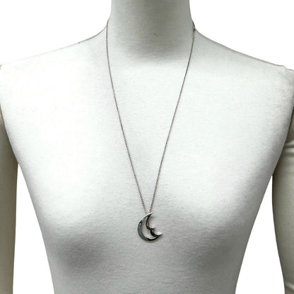 Tiffany & Co Vintage Crest Saint Moon Necklace 925 Sterling Silver Pendant — view 2