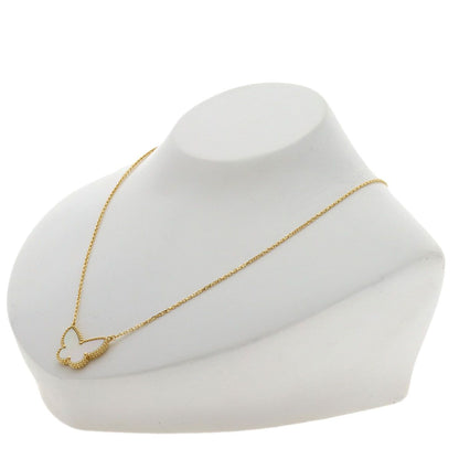 Van Cleef & Arpels Lucky Alhambra Papillon White Shell Necklace 18K Yellow Gold — view 4