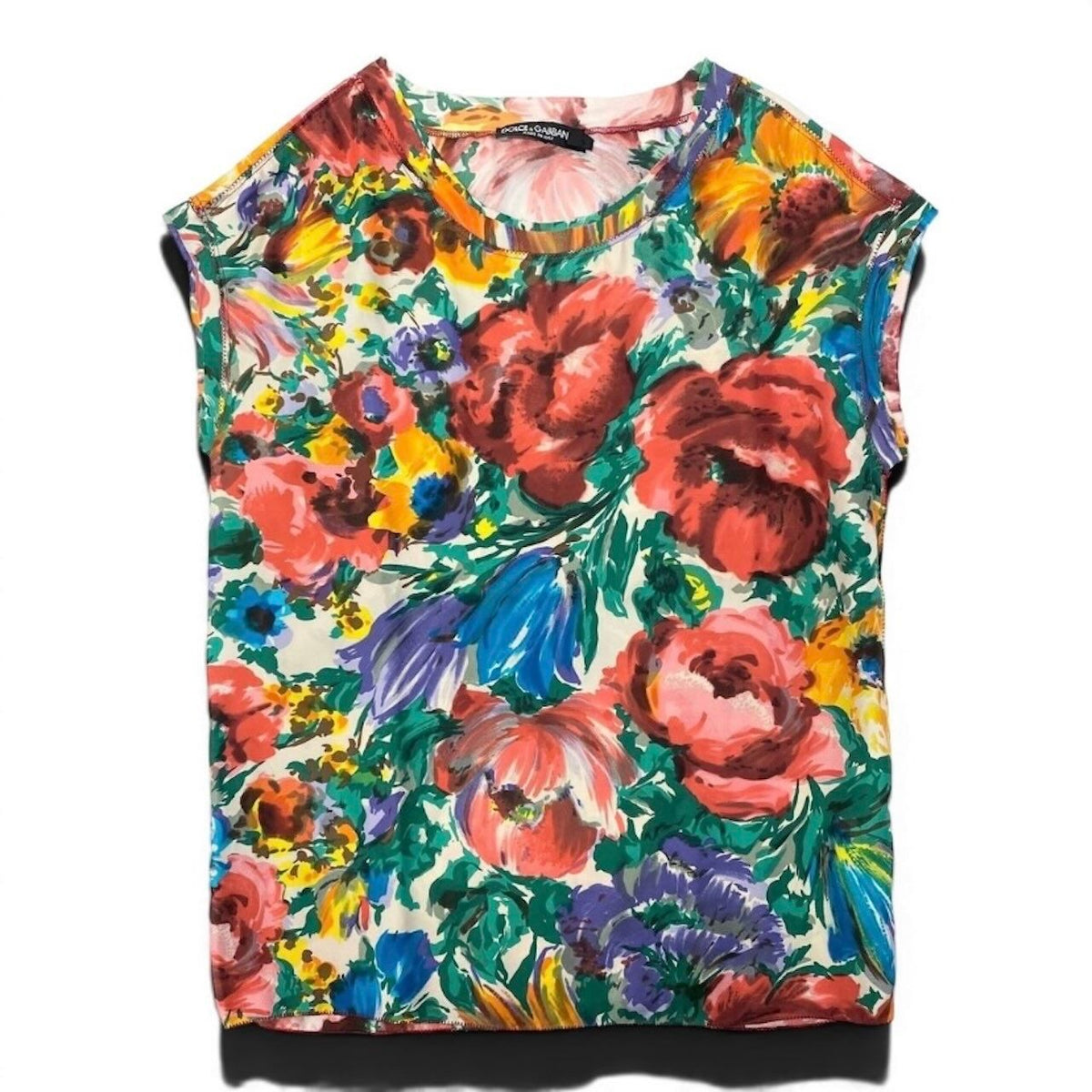 Dolce & Gabbana Floral Blouse Sleeveless Silk — view 2