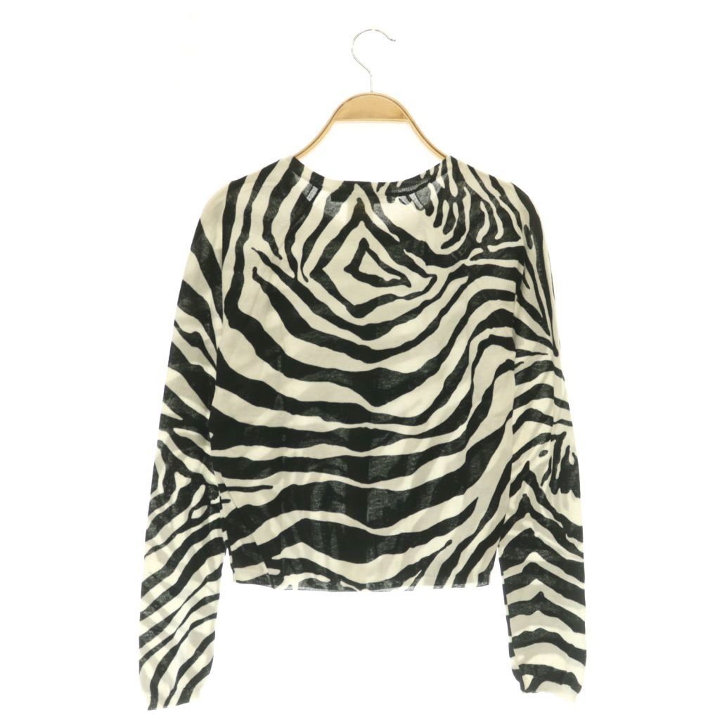 Dolce & Gabbana Cardigan Zebra Pattern Long Sleeve Cotton 40 Black White — view 2