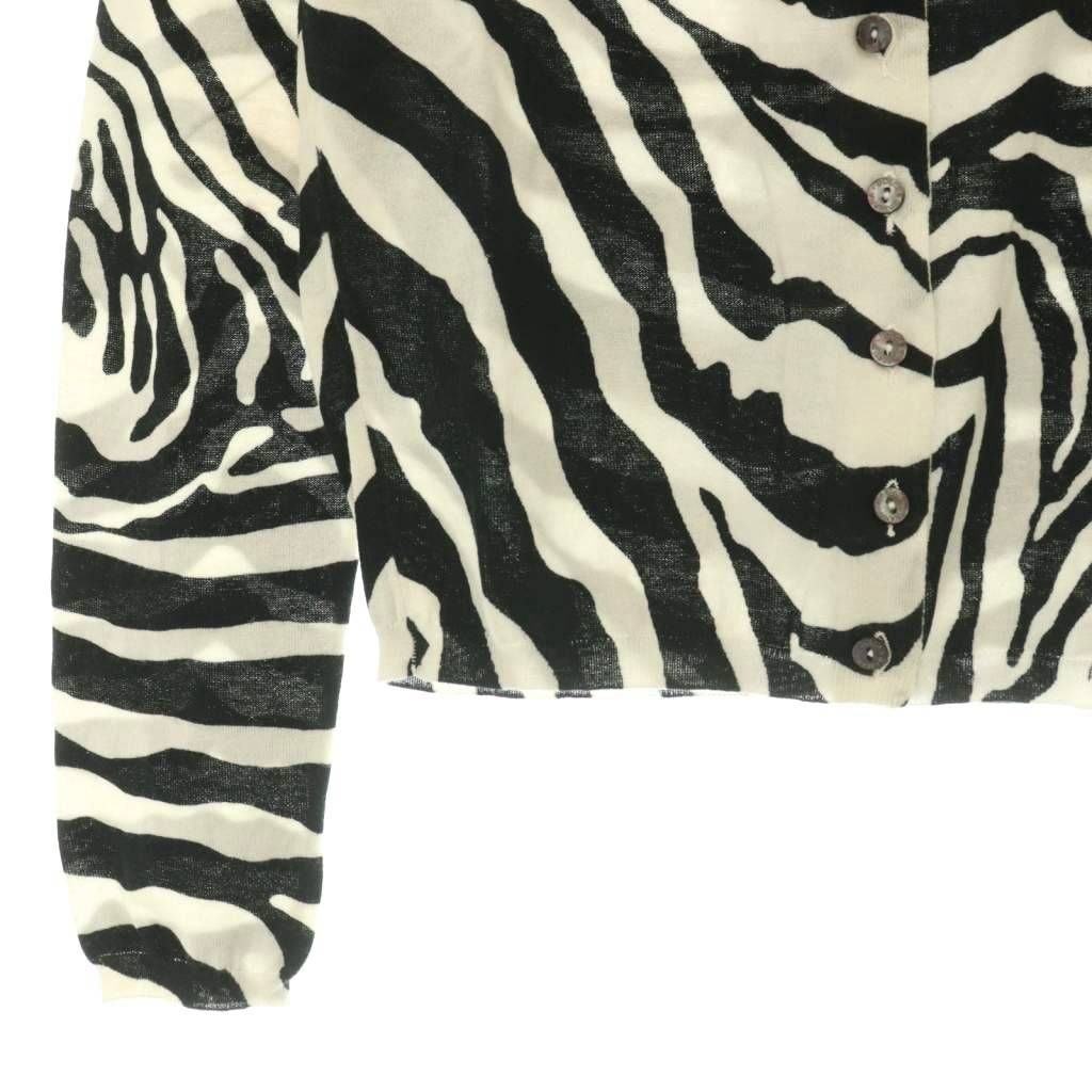 Dolce & Gabbana Cardigan Zebra Pattern Long Sleeve Cotton 40 Black White — view 4