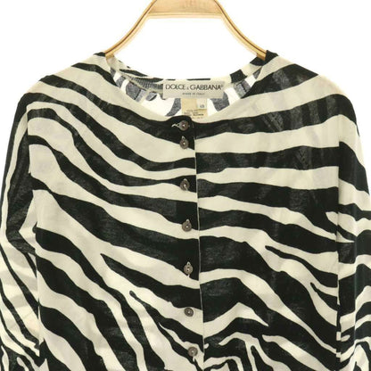 Dolce & Gabbana Cardigan Zebra Pattern Long Sleeve Cotton 40 Black White — view 3