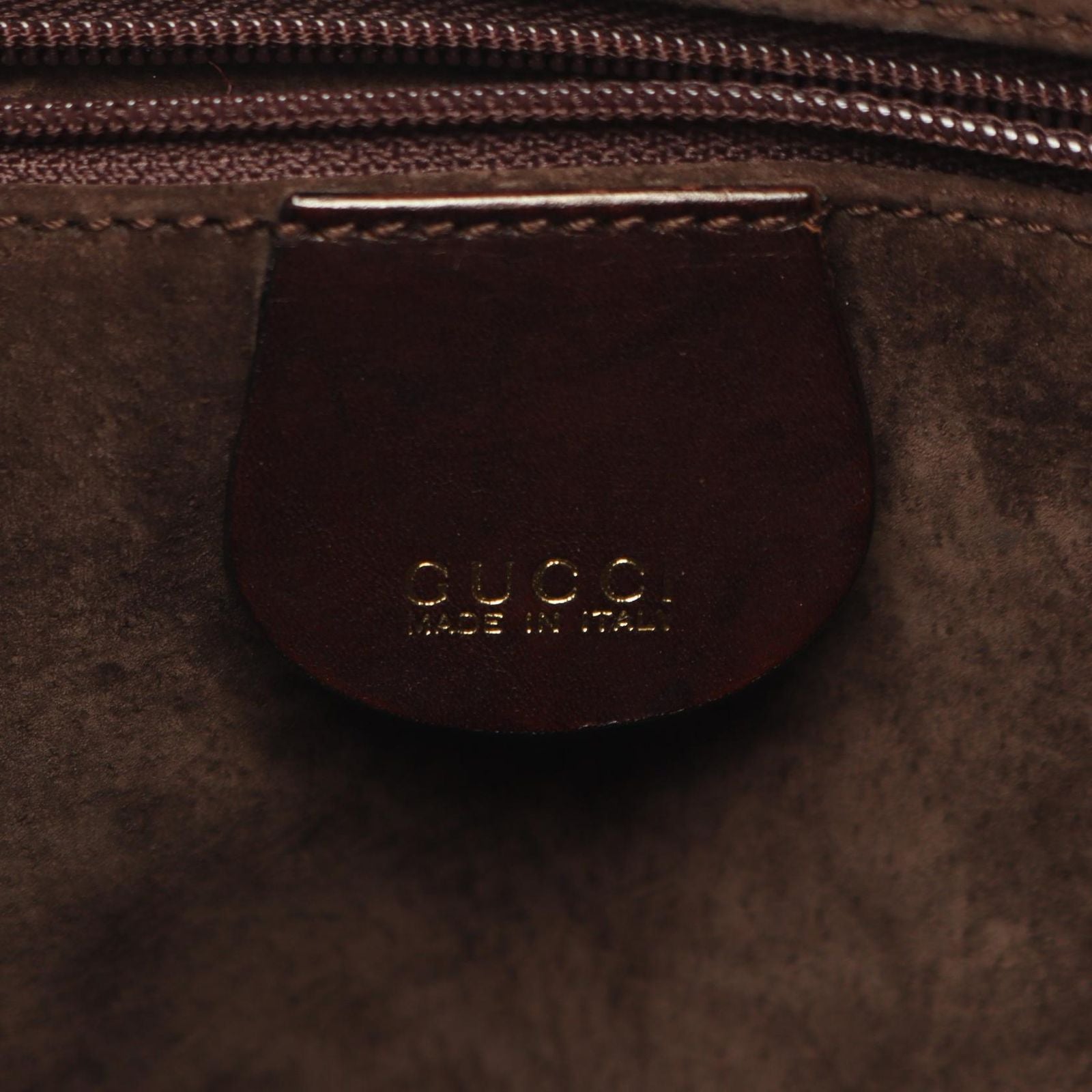 Gucci Handbag Bamboo 2-Way 001 Dark Brown Leather Braided Shoulder Bag — view 4