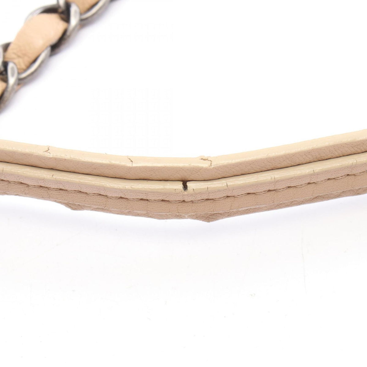 Chanel Shoulder Bag Quilted Beige Lambskin Chain — view 7