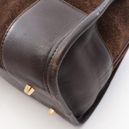 Loewe Handbag Amazona 28 Dark Brown Suede Leather — view 8