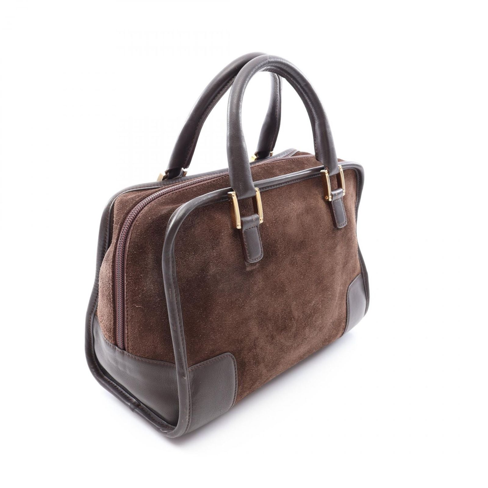 Loewe Handbag Amazona 28 Dark Brown Suede Leather — view 2