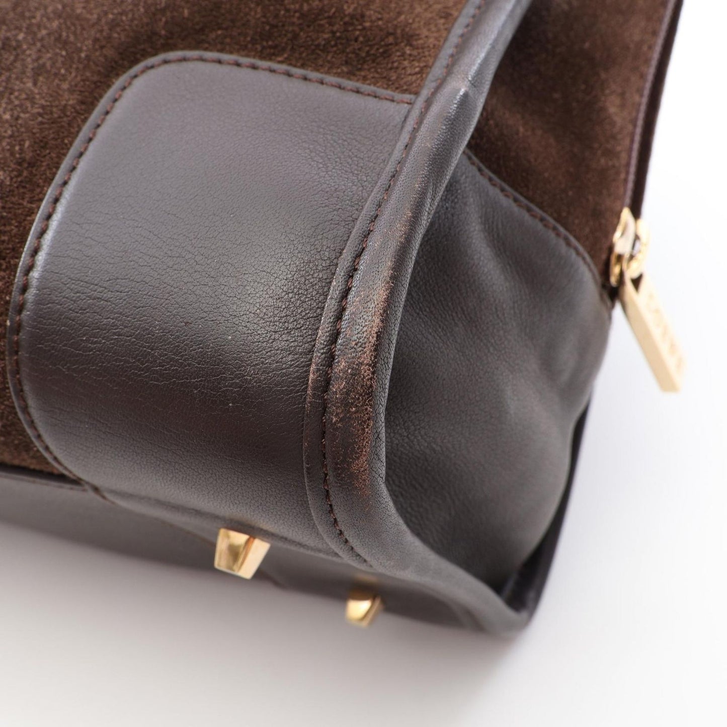 Loewe Handbag Amazona 28 Dark Brown Suede Leather — view 6