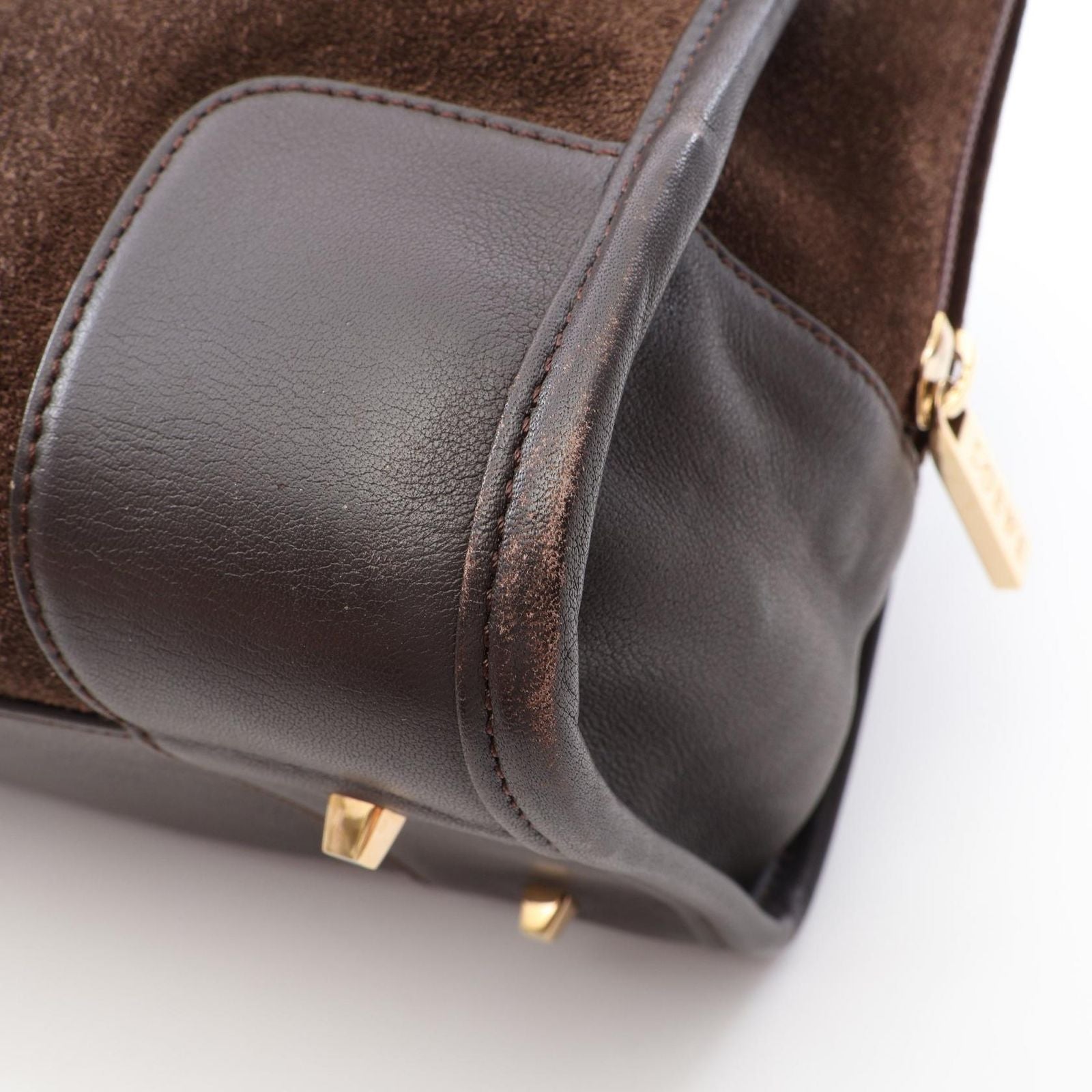Loewe Handbag Amazona 28 Dark Brown Suede Leather — view 6