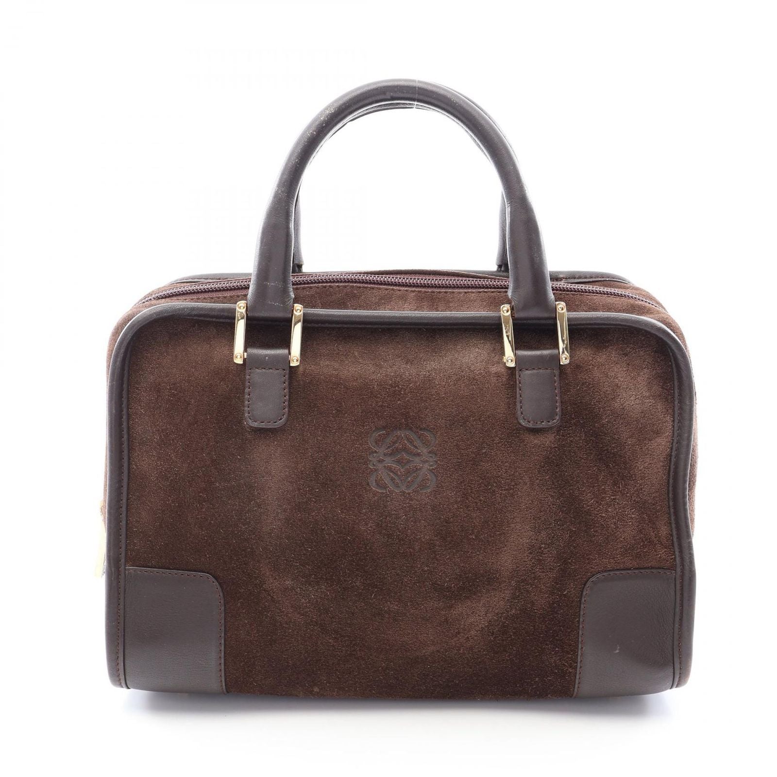 Loewe Handbag Amazona 28 Dark Brown Suede Leather