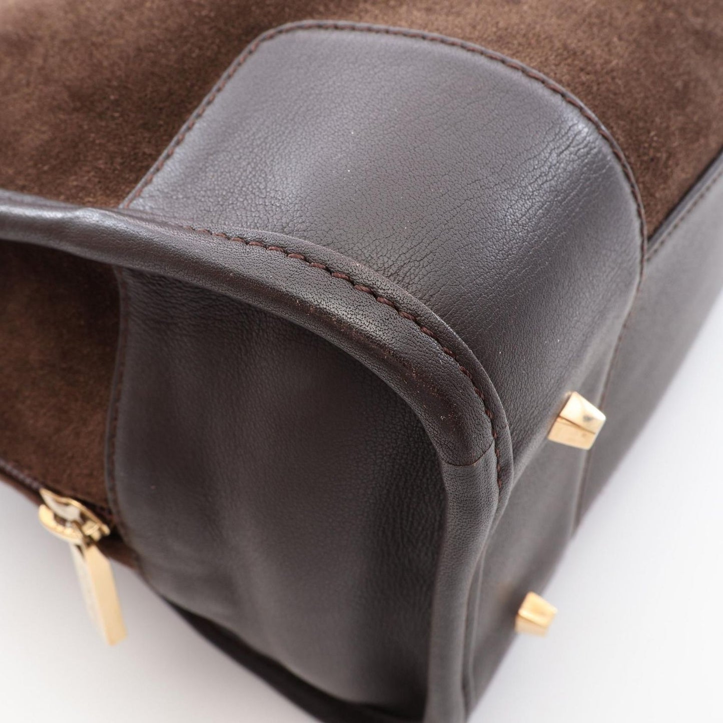 Loewe Handbag Amazona 28 Dark Brown Suede Leather — view 7