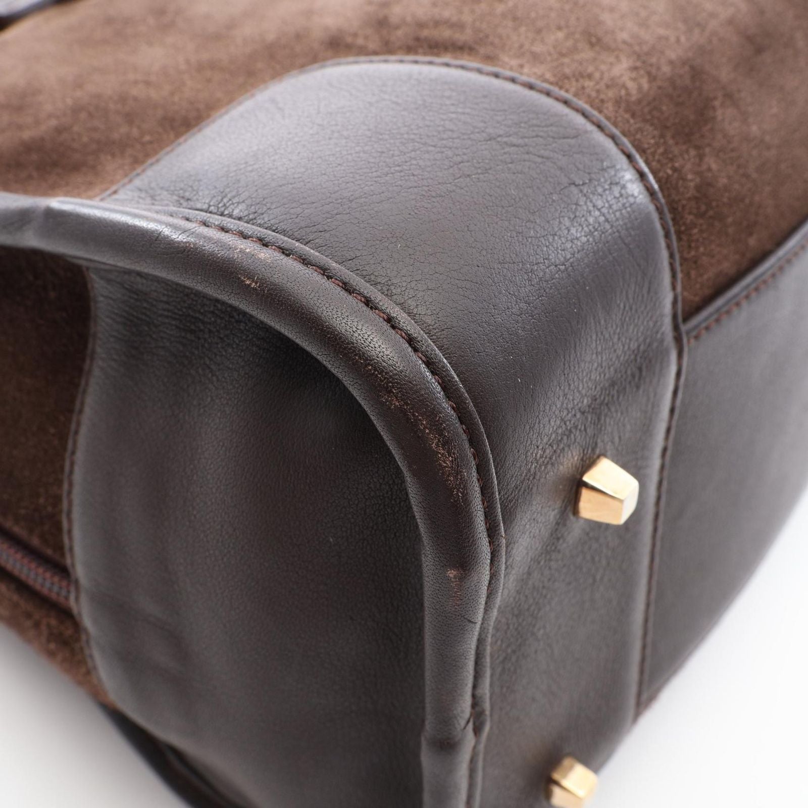 Loewe Handbag Amazona 28 Dark Brown Suede Leather — view 5
