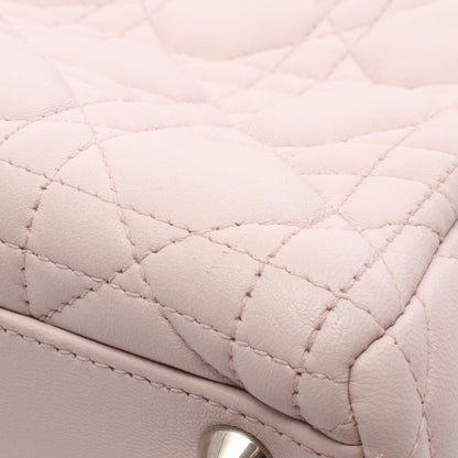 Dior Handbag Lady Dior Large Cannage 2-Way Light Pink Leather Tote Bag — view 5