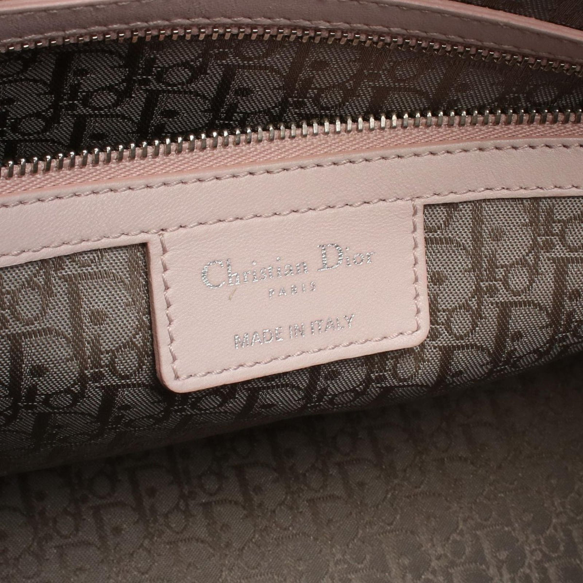 Dior Handbag Lady Dior Large Cannage 2-Way Light Pink Leather Tote Bag — view 4