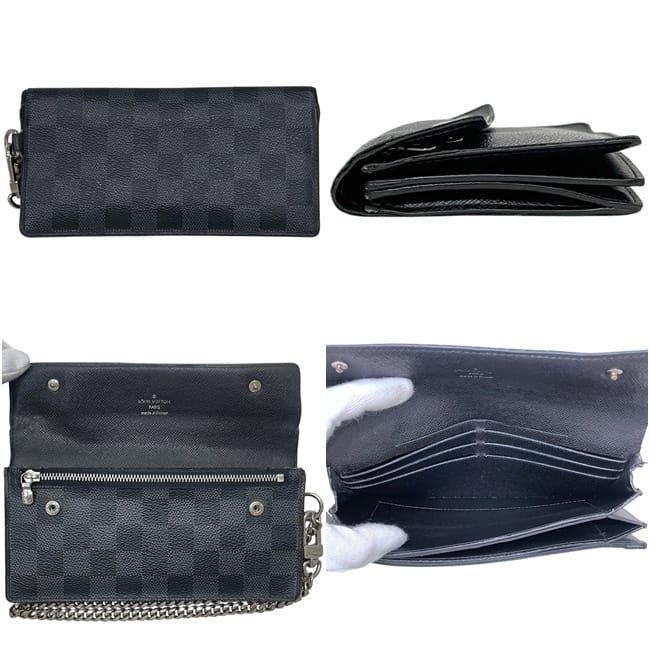Louis Vuitton Bifold Wallet Portefeuille Accordion Black Damier Graphite Canvas — view 2