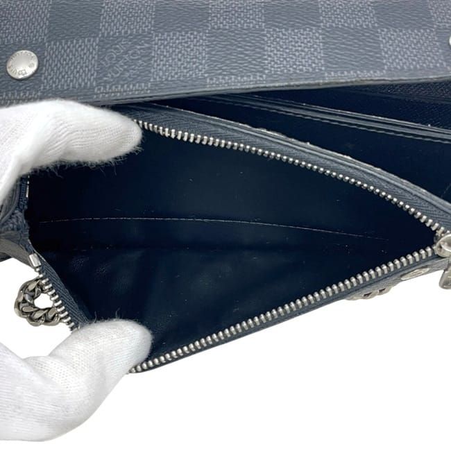 Louis Vuitton Bifold Wallet Portefeuille Accordion Black Damier Graphite Canvas — view 4