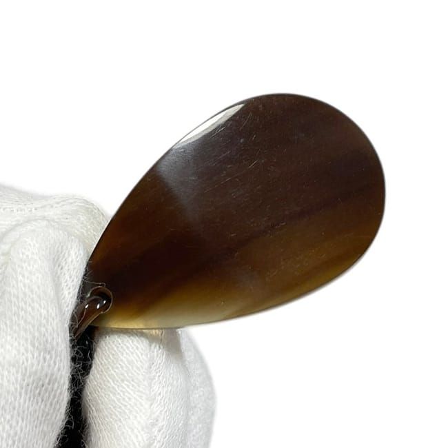 Hermes Long Necklace Beige Brown Teardrop Buffalo Horn — view 6
