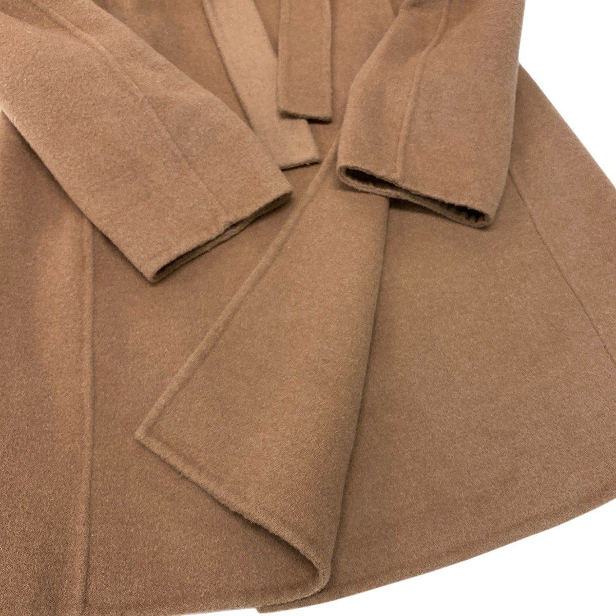 Max Mara Studio Long Gown Coat with Belt Wool Cashmere Blend L Camel — view 6
