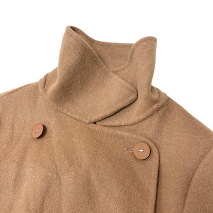 Max Mara Studio Long Gown Coat with Belt Wool Cashmere Blend L Camel — view 7