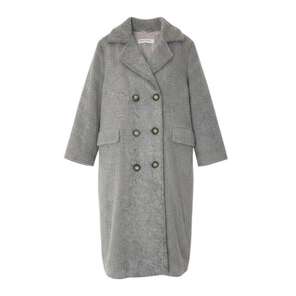 Max Mara Chesterfield Long Coat Angora Blend Double Breasted 40 Gray