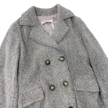 Max Mara Chesterfield Long Coat Angora Blend Double Breasted 40 Gray — view 5