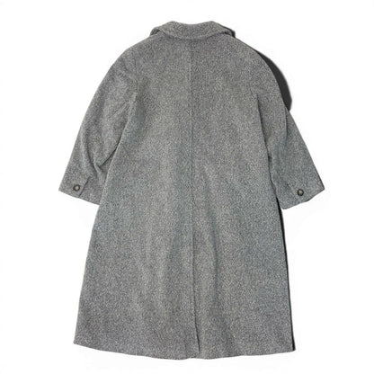 Max Mara Chesterfield Long Coat Angora Blend Double Breasted 40 Gray — view 3