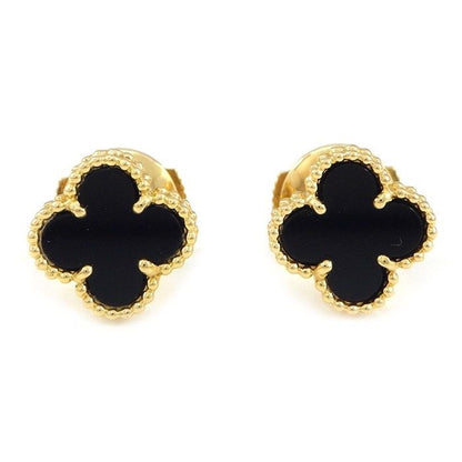 Van Cleef & Arpels Earrings Sweet Alhambra Onyx 18K Yellow Gold
