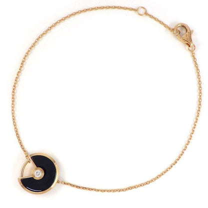 Cartier Bracelet Amulet 1 Point Diamond Onyx 18K Pink Gold