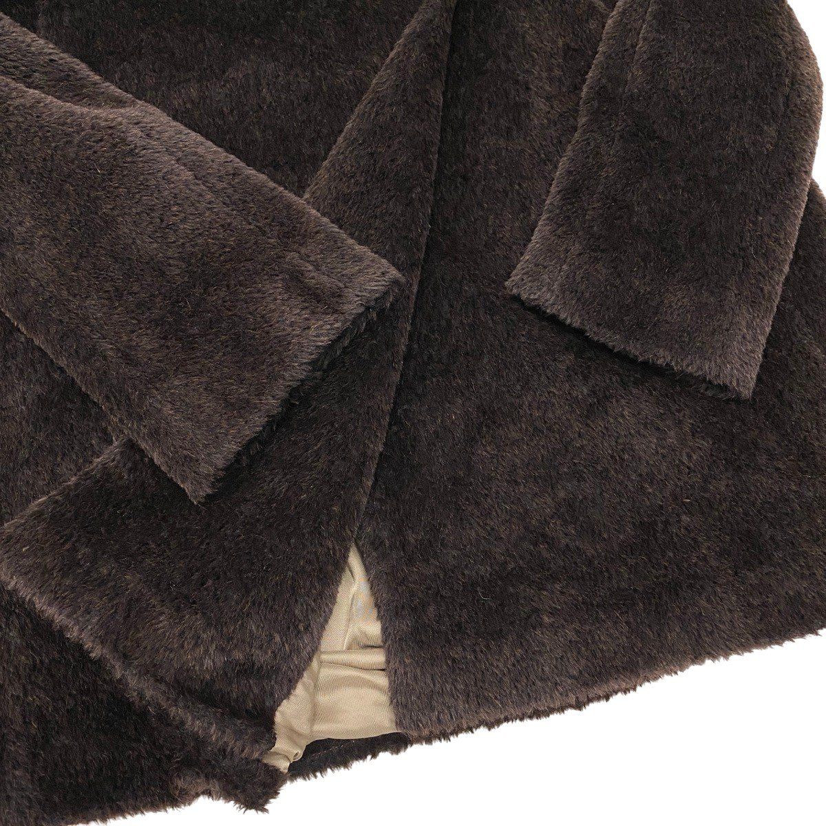 Max Mara Stand Collar Coat Volume Neck Double Breasted Alpaca Blend 40 — view 6