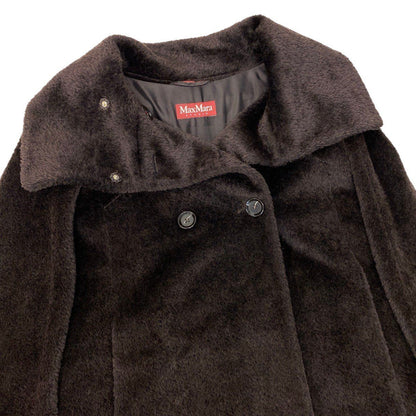 Max Mara Stand Collar Coat Volume Neck Double Breasted Alpaca Blend 40 — view 5