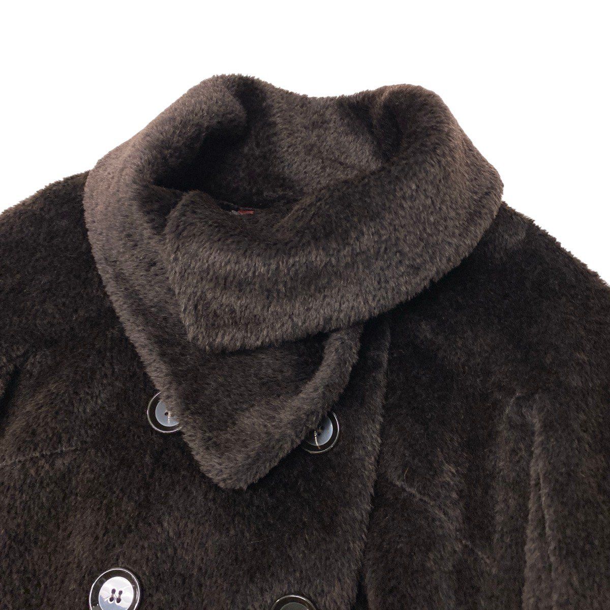 Max Mara Stand Collar Coat Volume Neck Double Breasted Alpaca Blend 40 — view 7