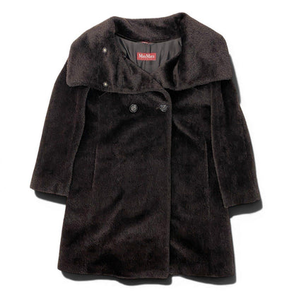 Max Mara Stand Collar Coat Volume Neck Double Breasted Alpaca Blend 40 — view 2
