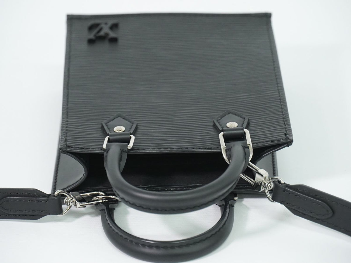 Louis Vuitton LV Petite Sac Plat Epi Leather 2-Way Shoulder Bag Noir Black — view 5
