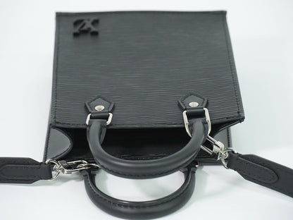 Louis Vuitton LV Petite Sac Plat Epi Leather 2-Way Shoulder Bag Noir Black — view 5