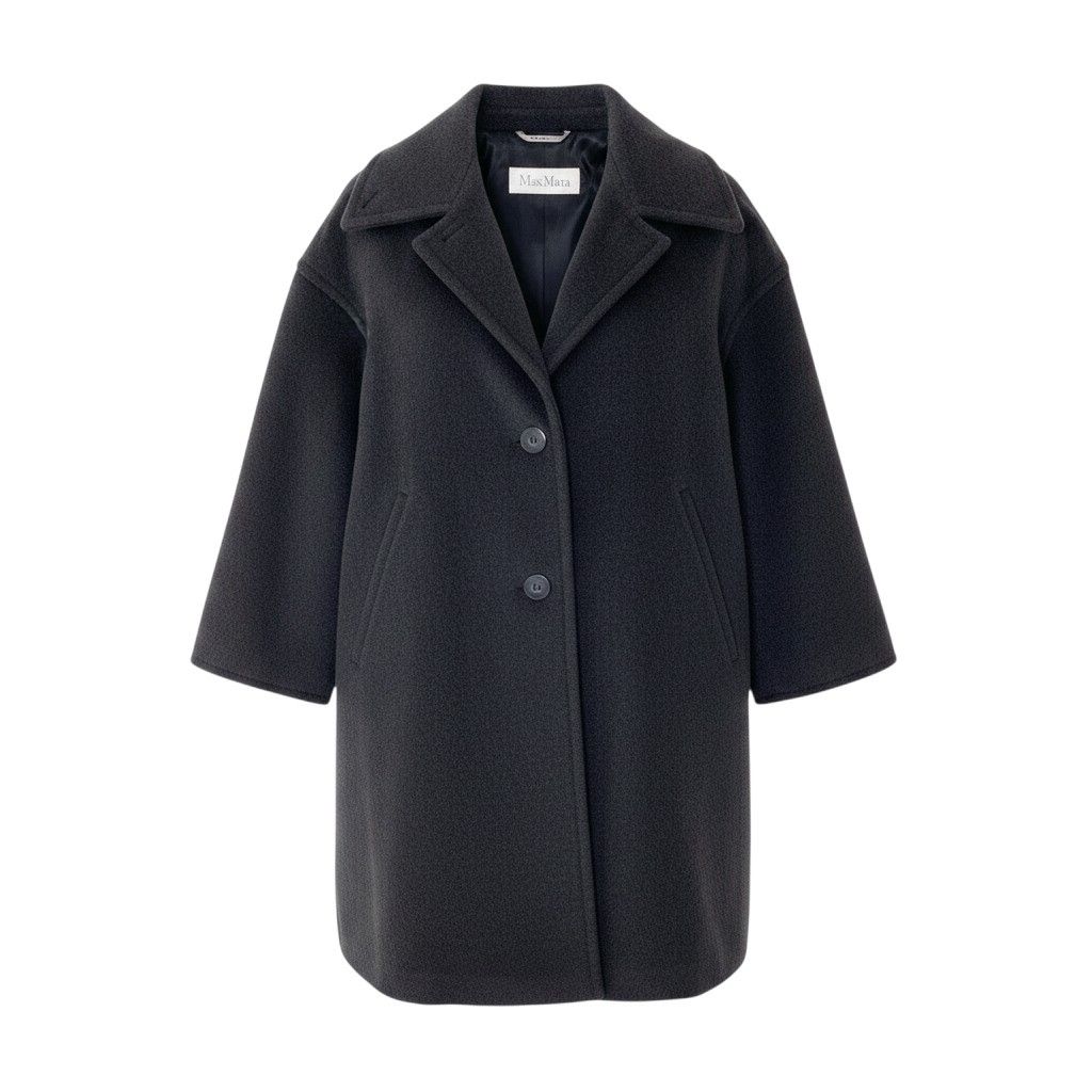 Max Mara Chesterfield a Line Wool Coat 38 Dark Gray