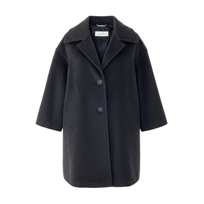 Max Mara Chesterfield a Line Wool Coat 38 Dark Gray