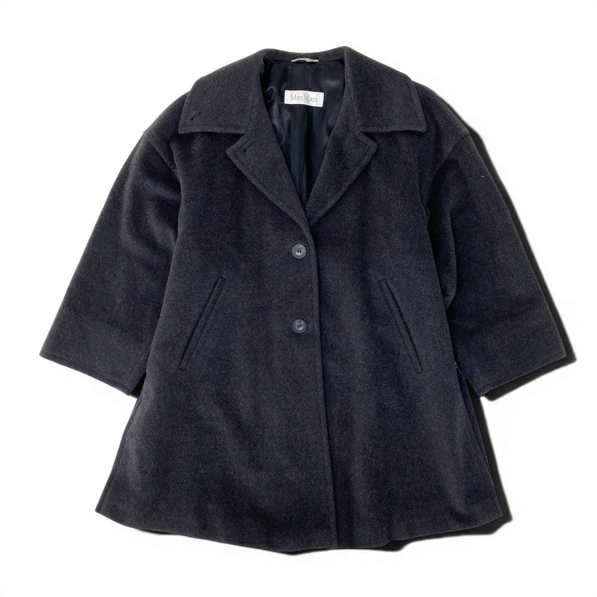 Max Mara Chesterfield a Line Wool Coat 38 Dark Gray — view 2