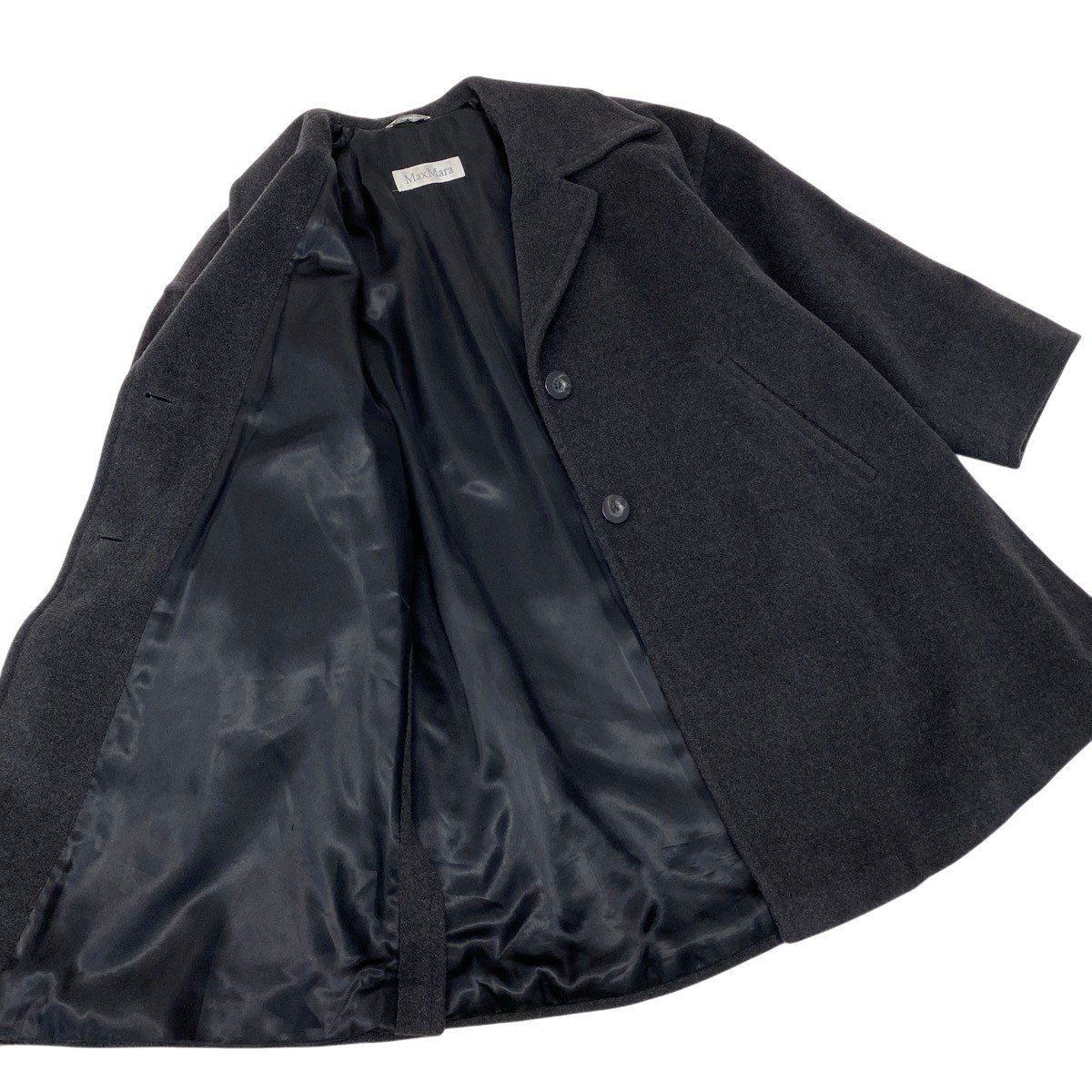 Max Mara Chesterfield a Line Wool Coat 38 Dark Gray — view 4