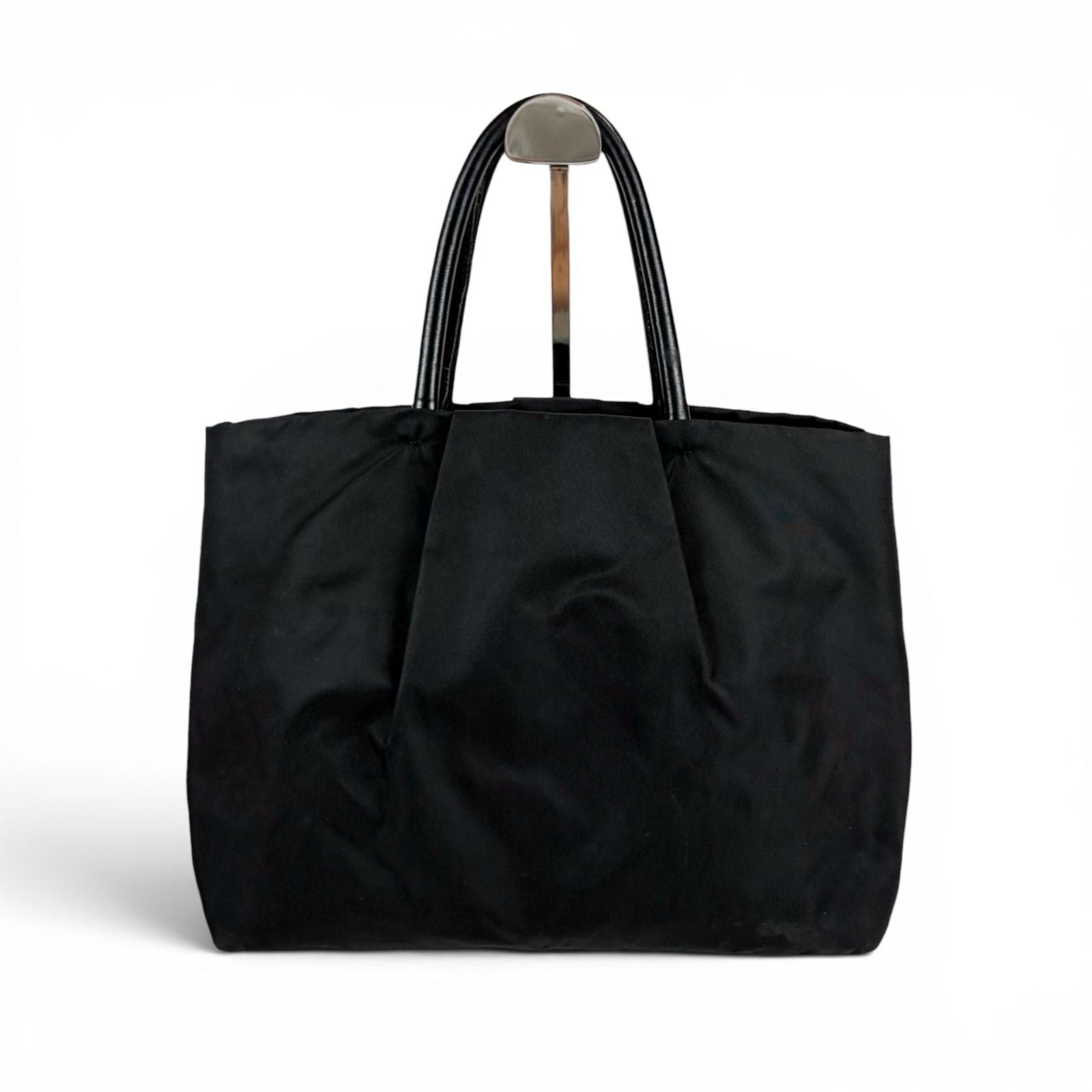 Prada Big Ribbon Tote Bag Mini Big Mini Black Nero Tessuto Nylon Gold Ceremonies — view 2