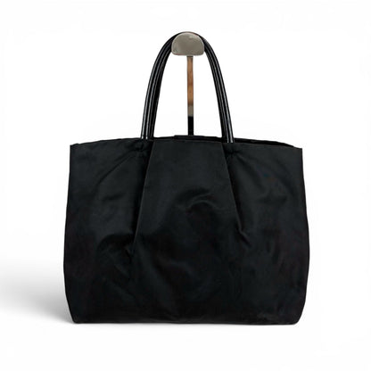 Prada Big Ribbon Tote Bag Mini Big Mini Black Nero Tessuto Nylon Gold Ceremonies — view 2