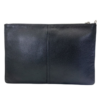 Prada Clutch Document Case Logo Ship Leather Black Business — view 2