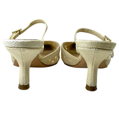 Dior Pointed Toe Lace Mesh Pumps Mules Leather Beige High Quality Daily — view 4
