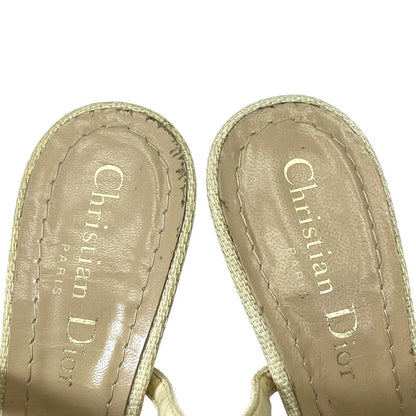 Dior Pointed Toe Lace Mesh Pumps Mules Leather Beige High Quality Daily — view 8