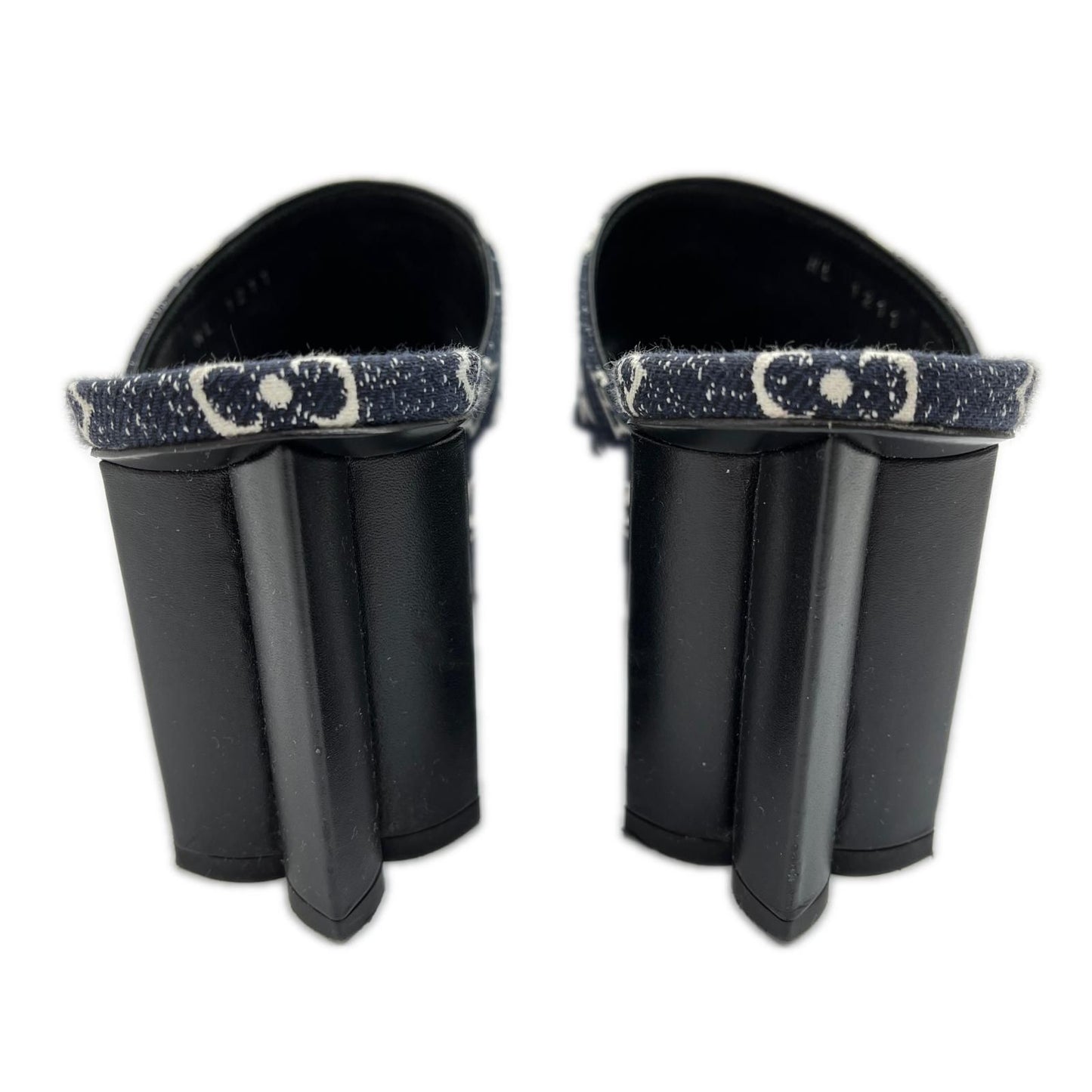 Louis Vuitton Silhouette Line Sandals Denim Sole Damage Navy 39 — view 6