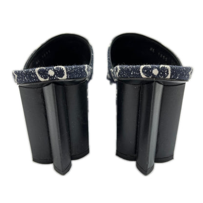 Louis Vuitton Silhouette Line Sandals Denim Sole Damage Navy 39 — view 6