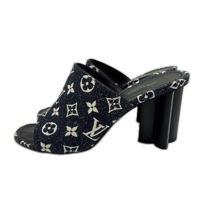 Louis Vuitton Silhouette Line Sandals Denim Sole Damage Navy 39 — view 3